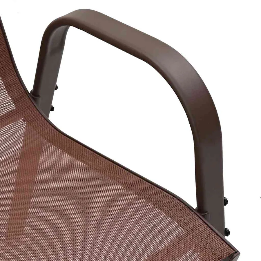 Chaises empilables de jardin lot de 6 Marron Tissu textilène - 10