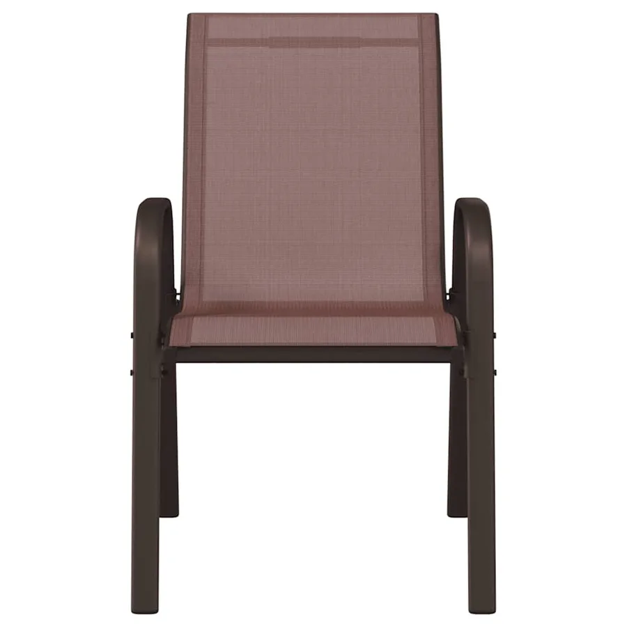 Chaises empilables de jardin lot de 6 Marron Tissu textilène - 4