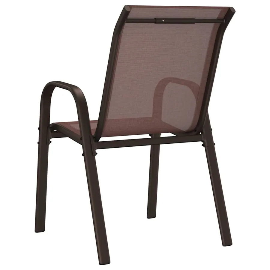 Chaises empilables de jardin lot de 6 Marron Tissu textilène - 7