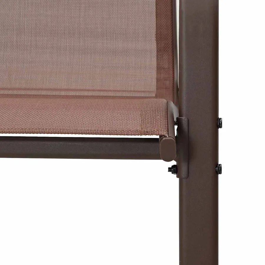 Chaises empilables de jardin lot de 6 Marron Tissu textilène - 9