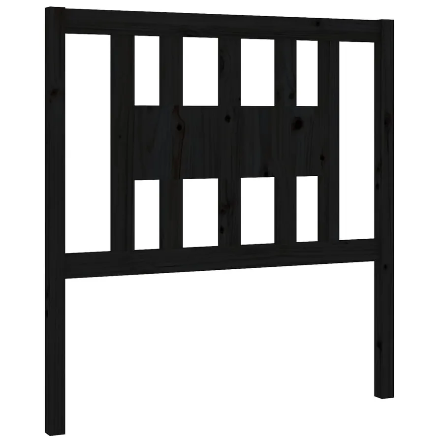 Tête de lit Noir 81x4x100 cm Bois massif de pin - 2