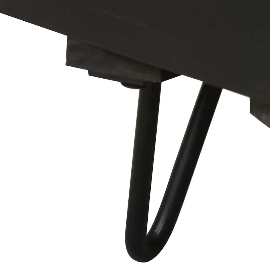 Table de chevet avec front en laiton 40x30x50cm Manguier massif - 8