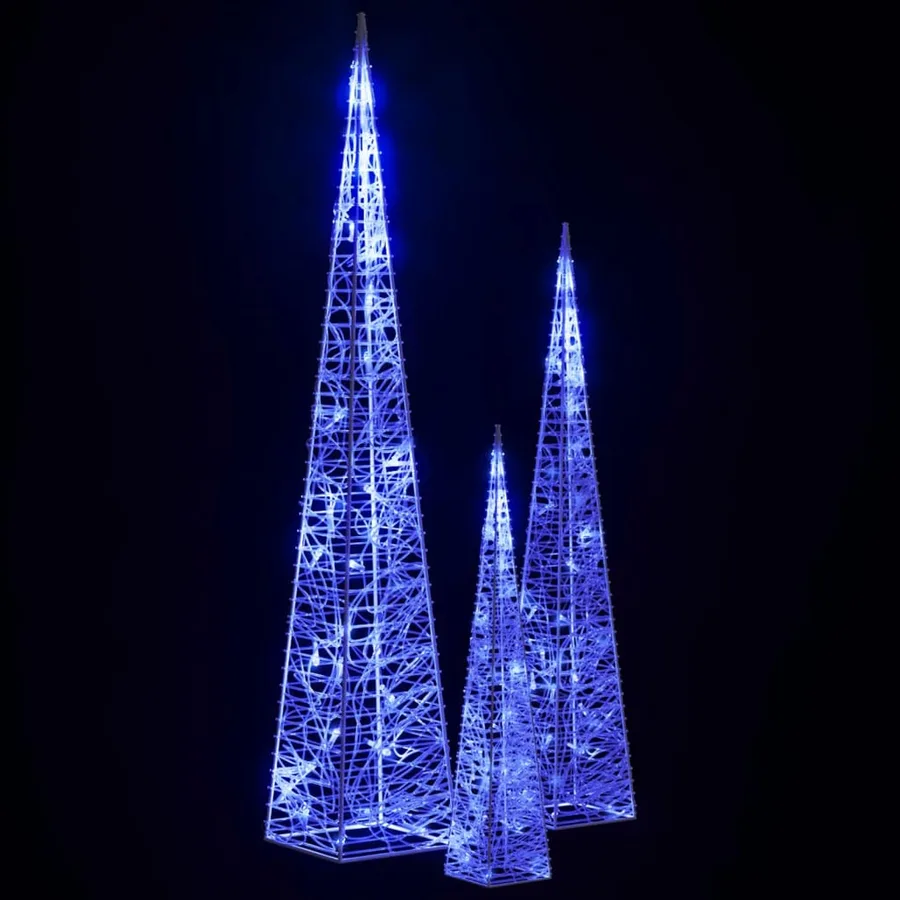 Jeu de cônes lumineux à LED Acrylique Bleu 30/45/60 cm - 4