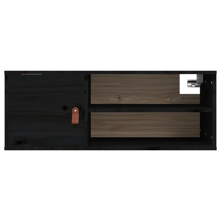 Armoire murale Noir 80x30x30 cm Bois de pin massif - 6