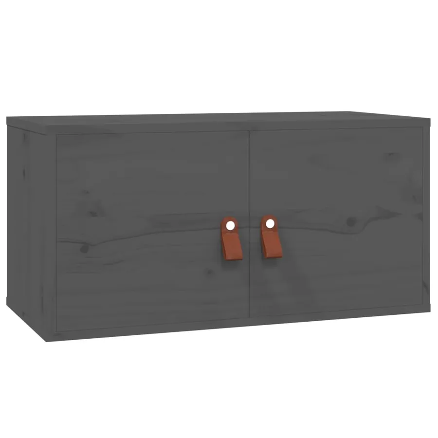 Armoires murales 2 pcs Gris 60x30x30 cm Bois de pin massif - 4