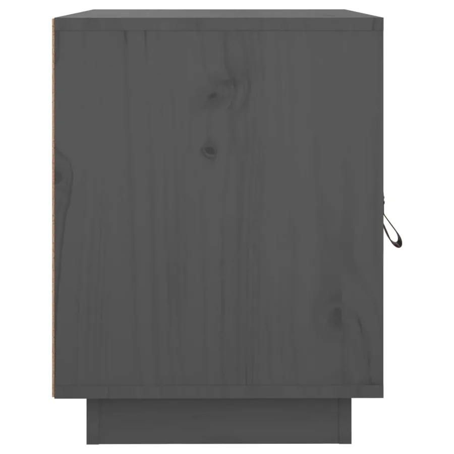 Tables de chevet 2 pcs Gris 40x34x45 cm Bois de pin massif - 7
