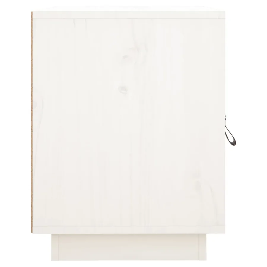 Table de chevet Blanc 40x34x45 cm Bois de pin massif - 8