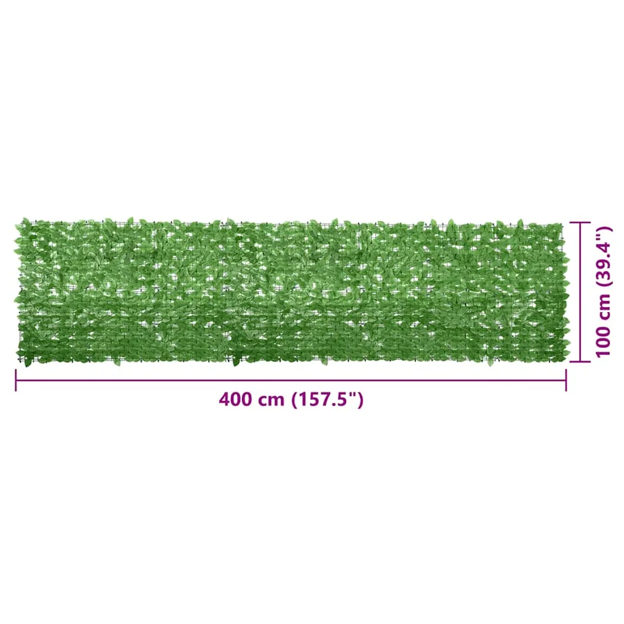 Écran de balcon avec feuilles vert 400x100 cm - 7