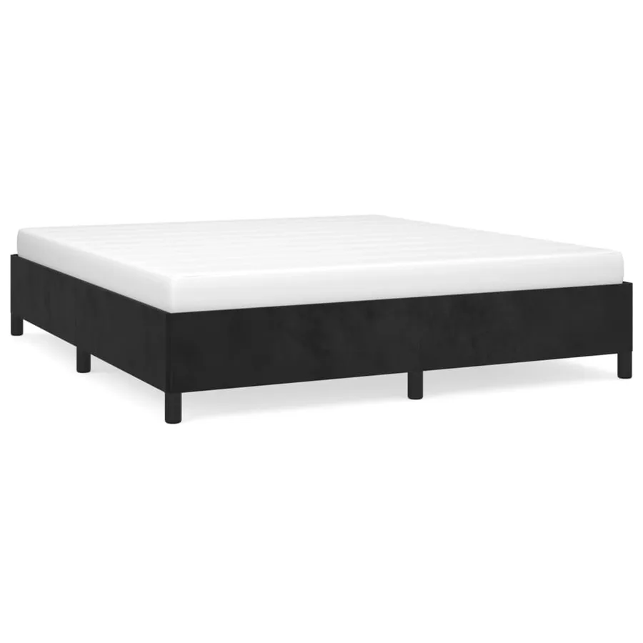 Cadre de lit sans matelas noir 180x200 cm velours - 2