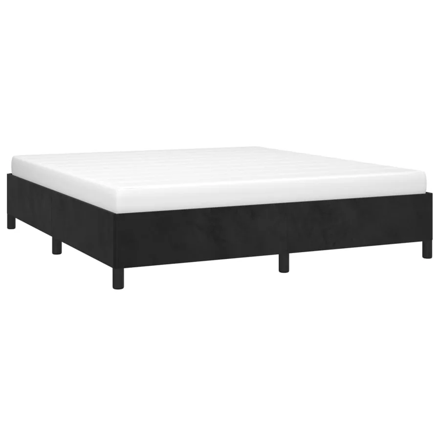 Cadre de lit sans matelas noir 180x200 cm velours - 3