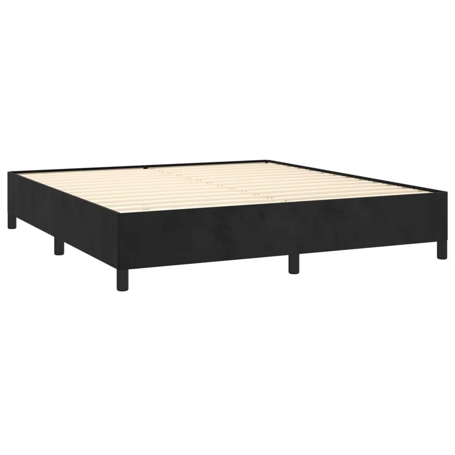 Cadre de lit sans matelas noir 180x200 cm velours - 4