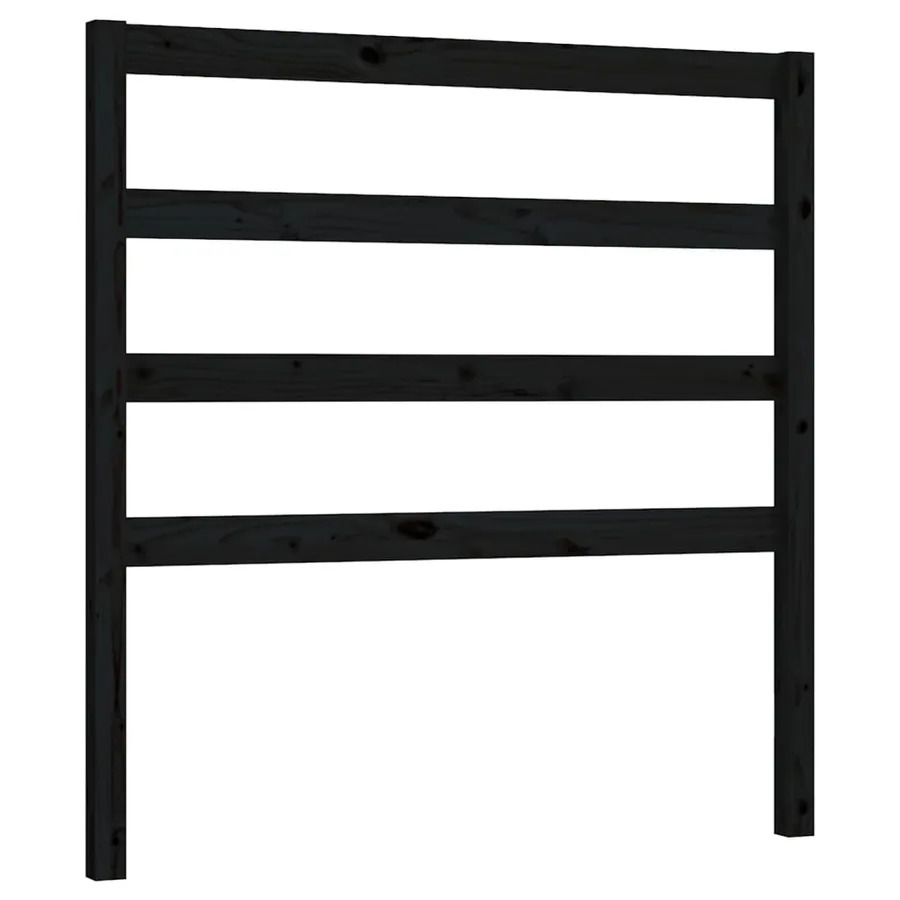 Tête de lit Noir 106x4x100 cm Bois massif de pin - 2