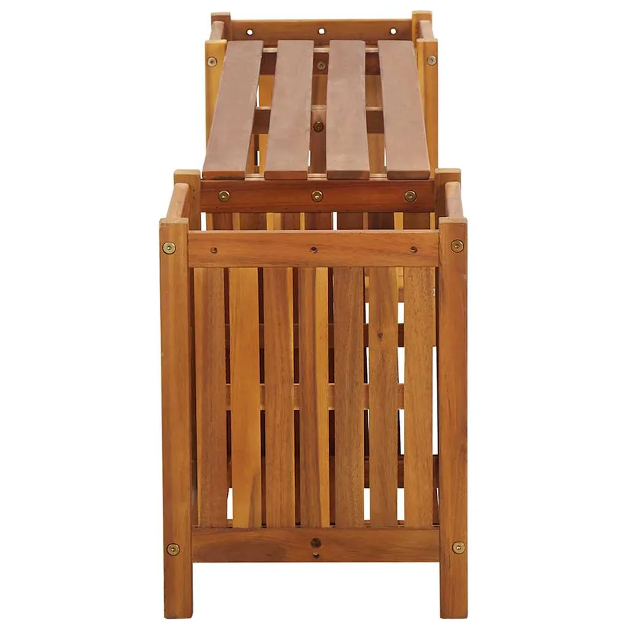 Banc de jardin avec 2 jardinières 150x30x40 cm Bois d'acacia - 5