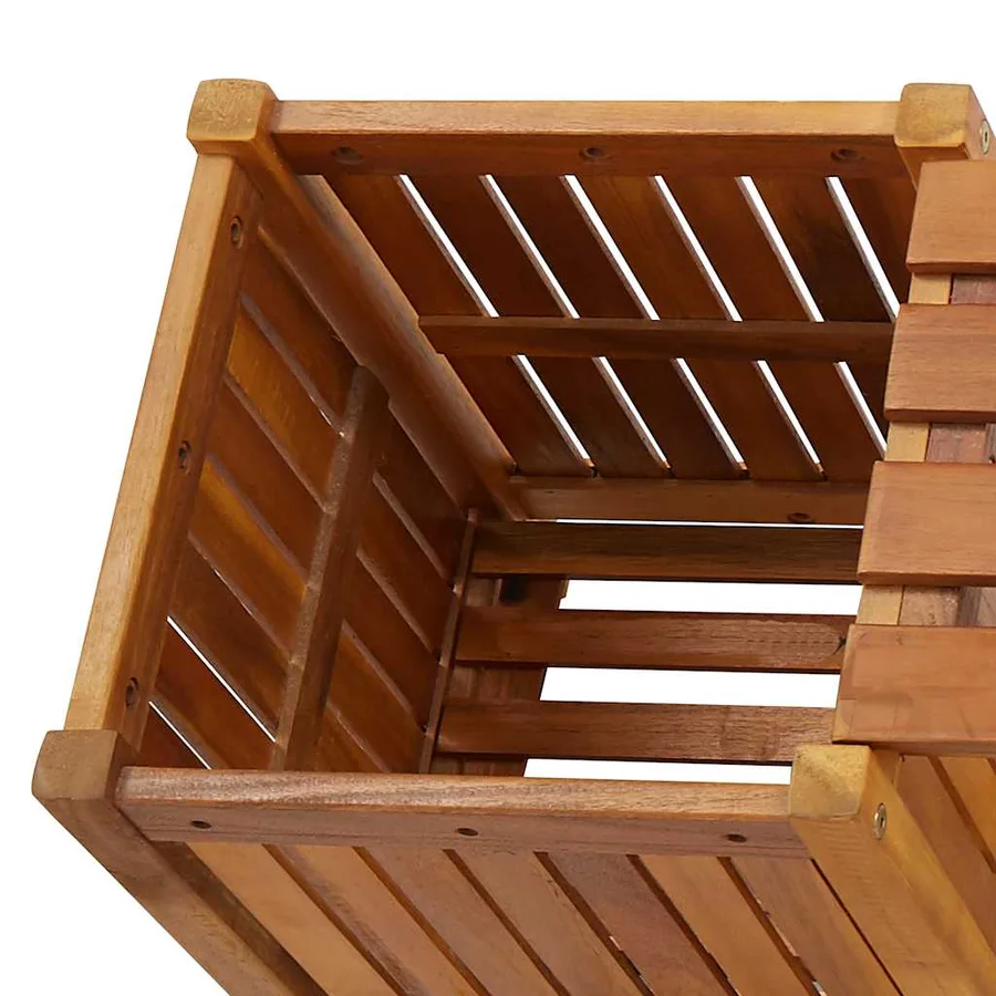 Banc de jardin avec 2 jardinières 150x30x40 cm Bois d'acacia - 6