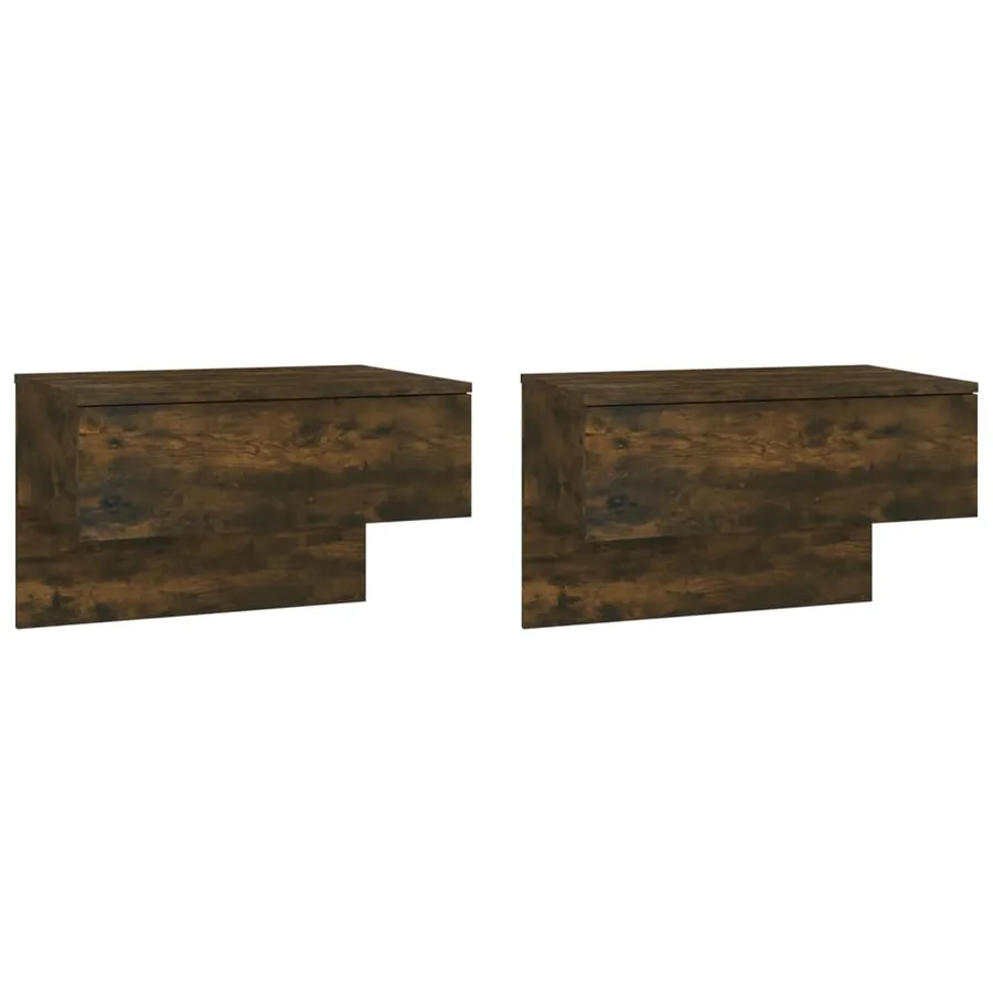 Tables de chevet murales 2 pcs Chêne fumé - 2