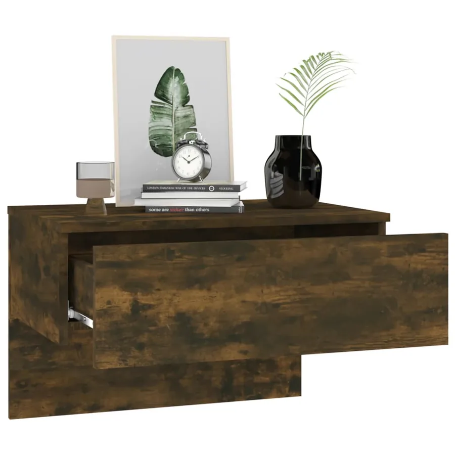 Tables de chevet murales 2 pcs Chêne fumé - 4