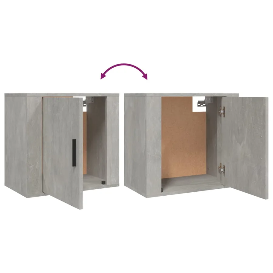 Tables de chevet murales 2 pcs Gris béton 50x30x47 cm - 9