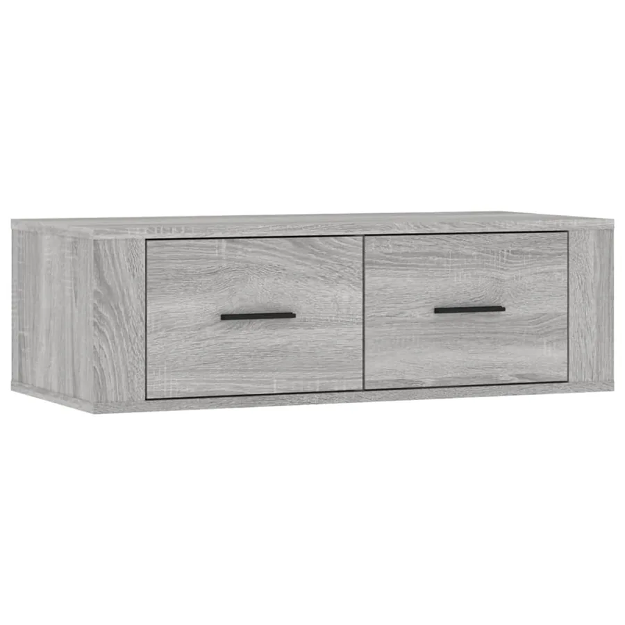 Armoire TV suspendue Sonoma gris 80x36x25 cm Bois d'ingénierie - 2