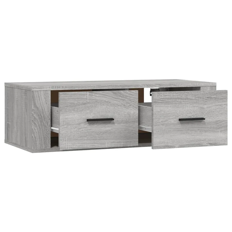 Armoire TV suspendue Sonoma gris 80x36x25 cm Bois d'ingénierie - 6