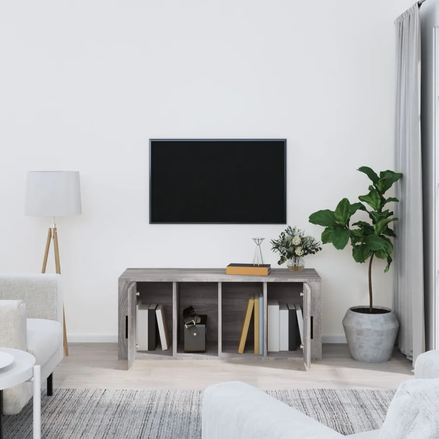Meuble TV Sonoma gris 100x35x40 cm Bois d'ingénierie - 3
