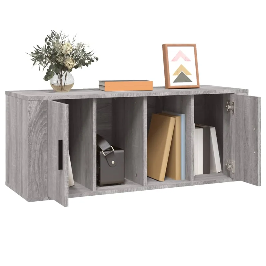 Meuble TV Sonoma gris 100x35x40 cm Bois d'ingénierie - 4