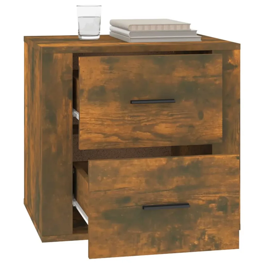 Table de chevet Chêne fumé 50x39x47 cm - 5