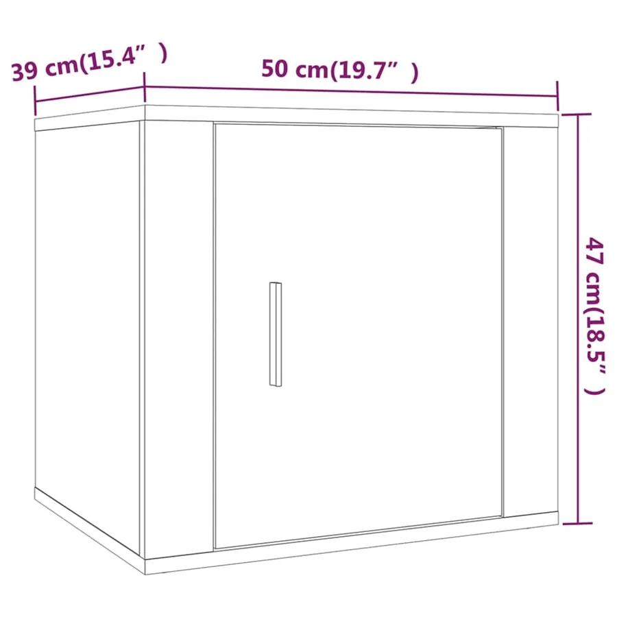 Table de chevet Sonoma gris 50x39x47 cm - 10