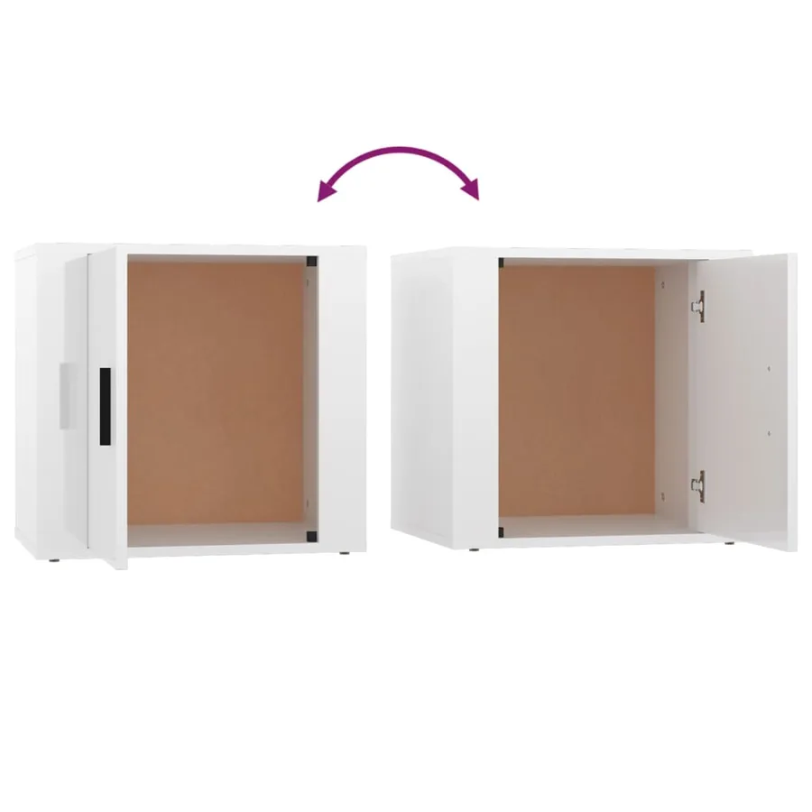 Tables de chevet 2 pcs Blanc brillant 50x39x47 cm - 9