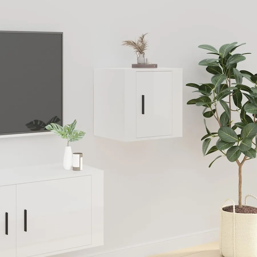 Meubles TV muraux 2 pcs Blanc brillant 40x34,5x40 cm - 3