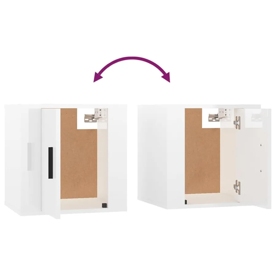 Meubles TV muraux 2 pcs Blanc brillant 40x34,5x40 cm - 8