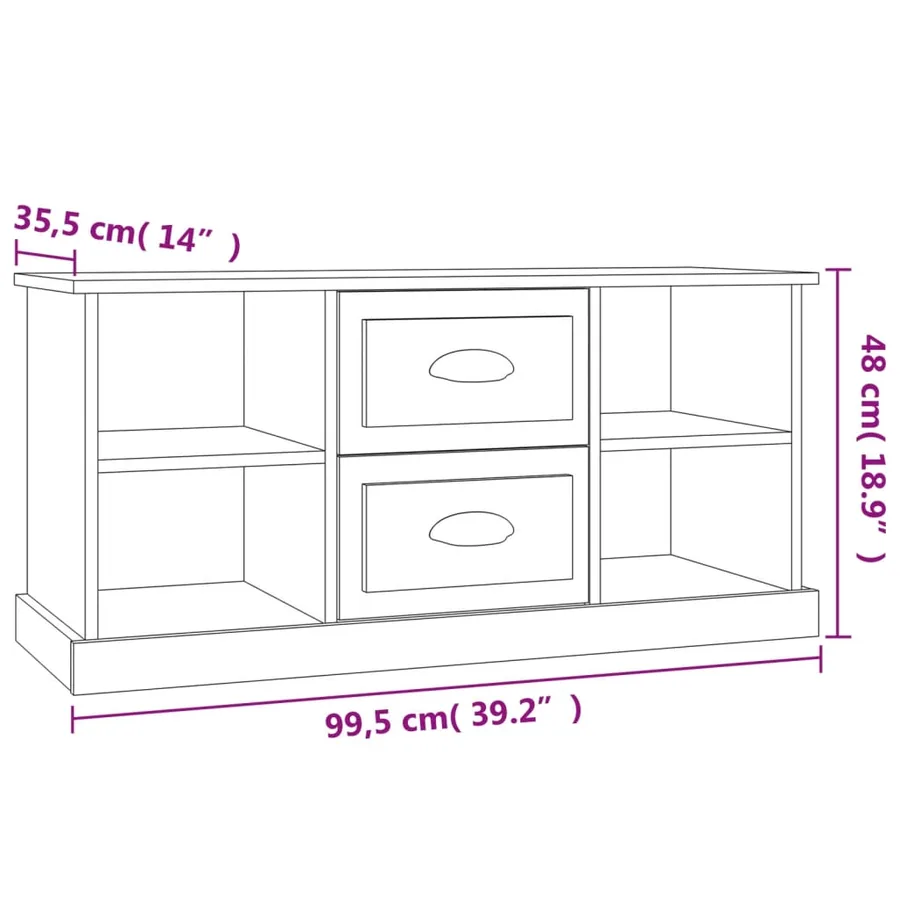 Meuble TV blanc 99,5x35,5x48 cm bois d'ingénierie - 9