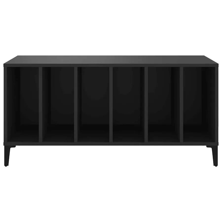 Armoire à disques noir 100x38x48 cm bois d'ingénierie - 5