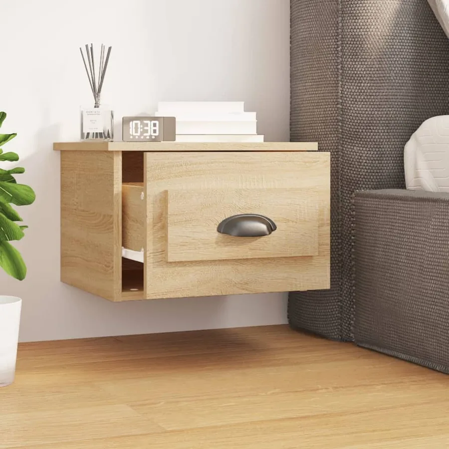 Table de chevet murale chêne sonoma 41,5x36x28 cm - 3