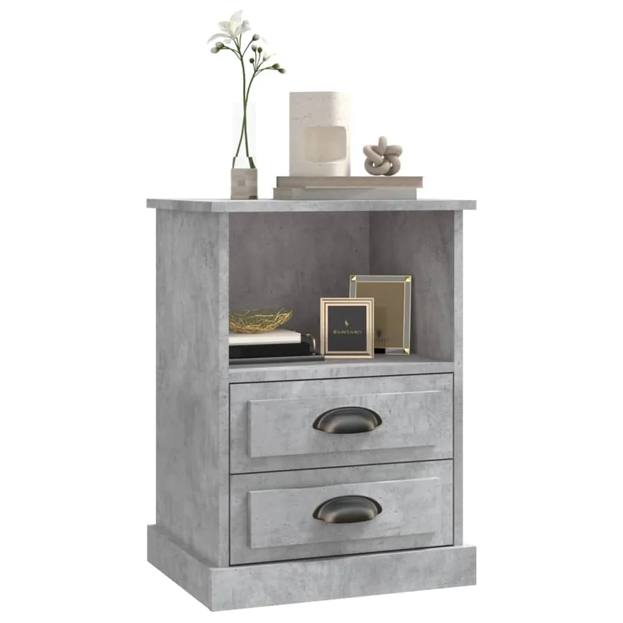 Tables de chevet 2 pcs gris béton 43x36x60 cm - 4
