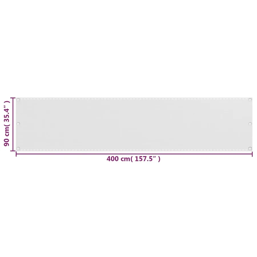 Écran de balcon en PEHD blanc de 90x400 cm - 5