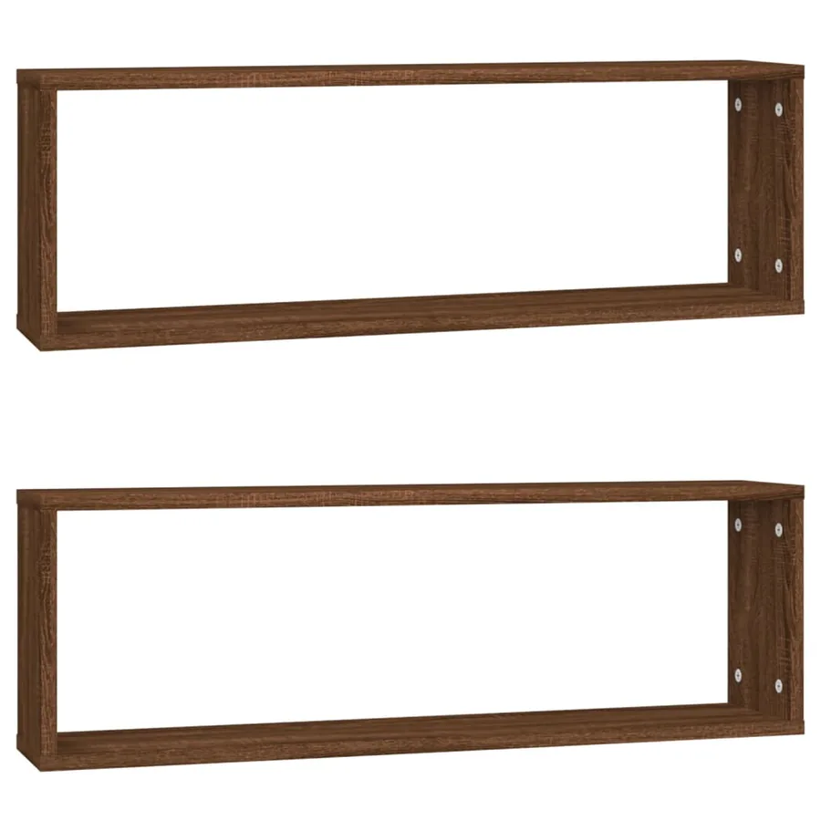 Étagères murales cubiques 2 pcs Chêne marron 80x15x26,5 cm - 2