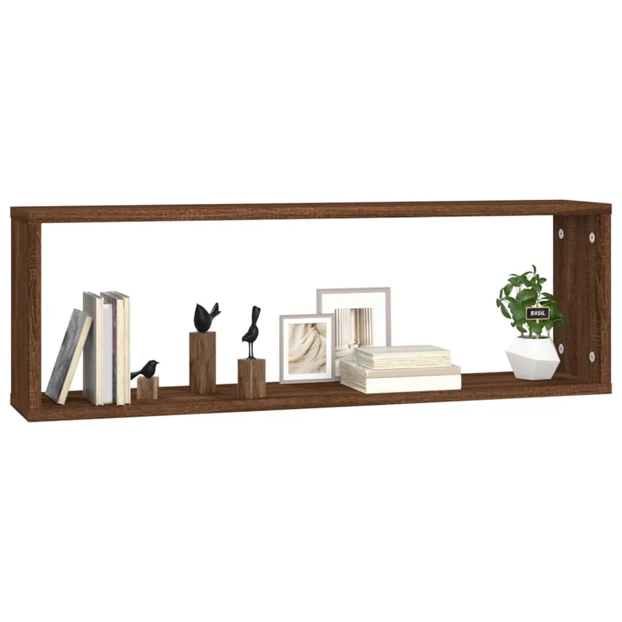 Étagères murales cubiques 2 pcs Chêne marron 80x15x26,5 cm - 3