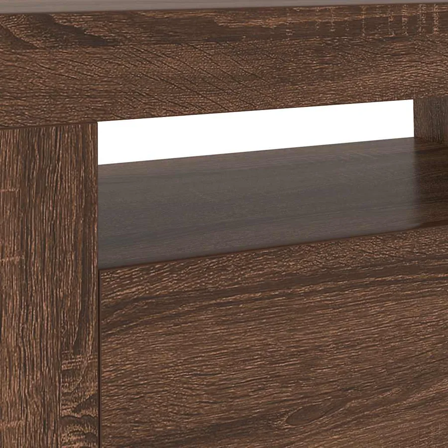 Meuble TV avec lumières LED chêne marron 120x35x40 cm - 11