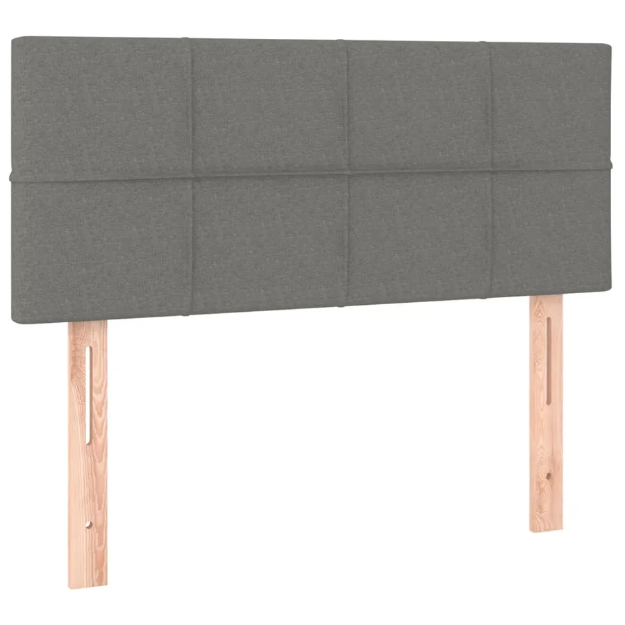 Sommier à lattes de lit et matelas Gris foncé 90x190 cm Tissu - 6