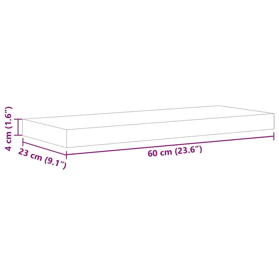 Étagère murale flottante chêne et blanc 60x23,5x3,8 cm MDF - 16