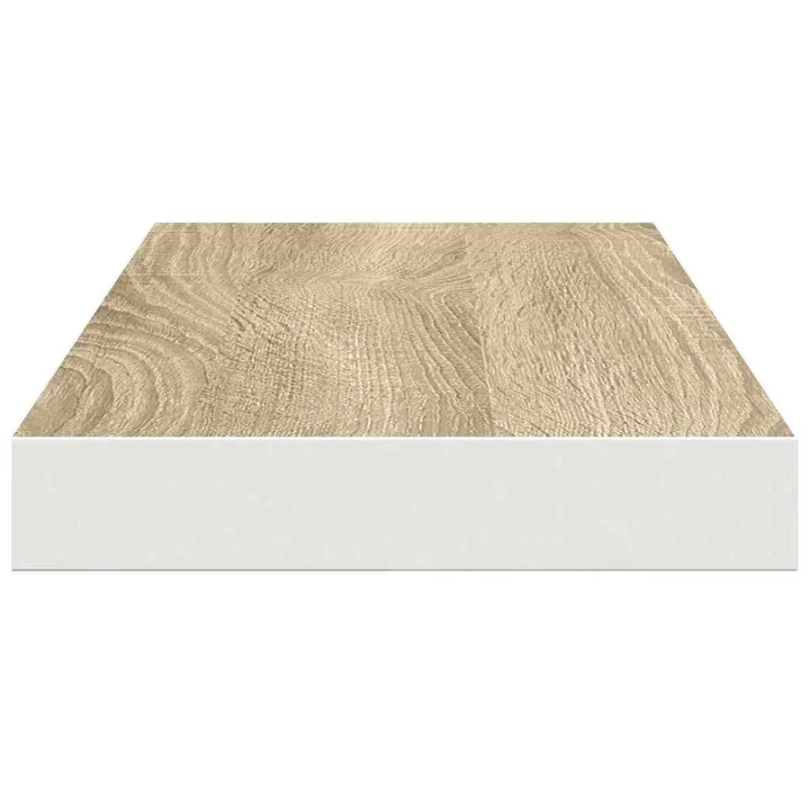 Étagère murale flottante chêne et blanc 60x23,5x3,8 cm MDF - 7