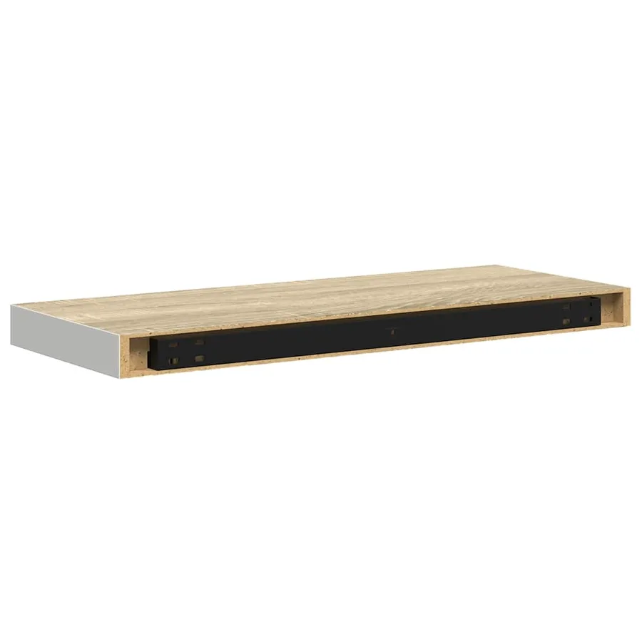Étagère murale flottante chêne et blanc 60x23,5x3,8 cm MDF - 8
