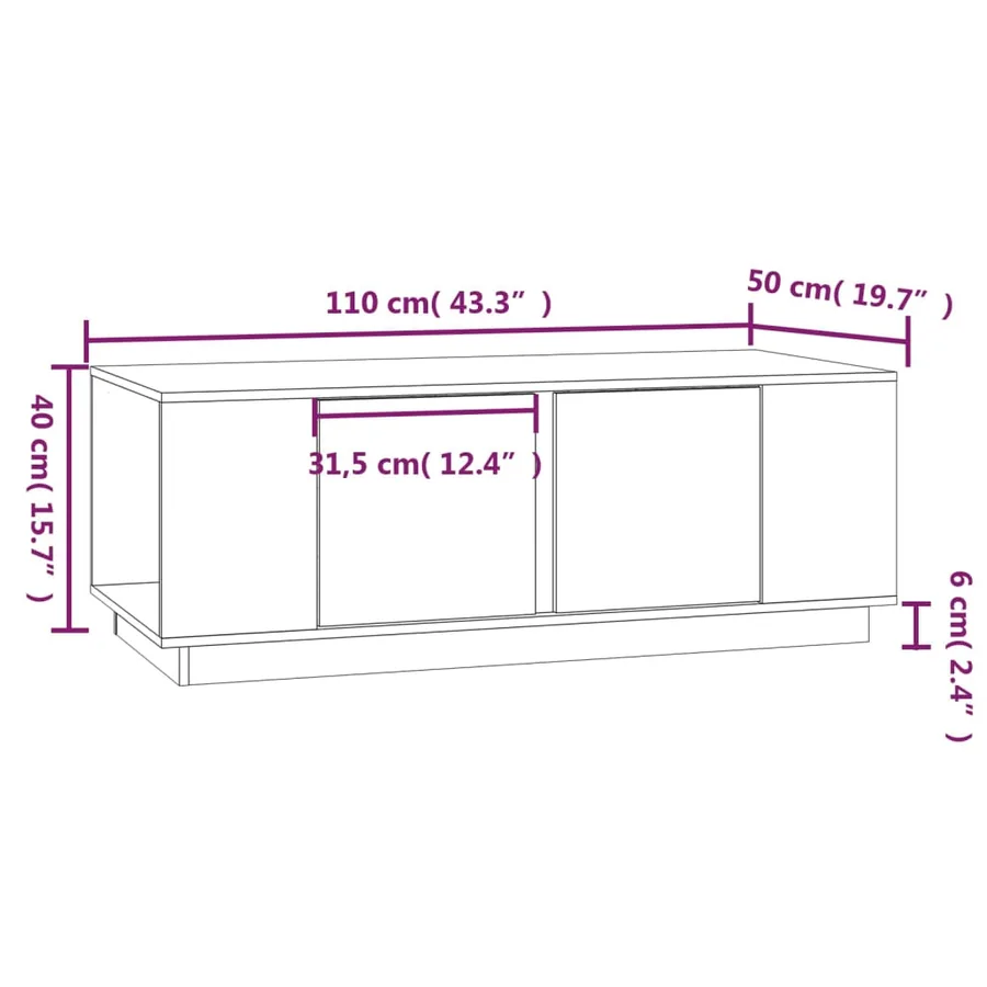 Table basse 110x50x40 cm Bois massif de pin - 9