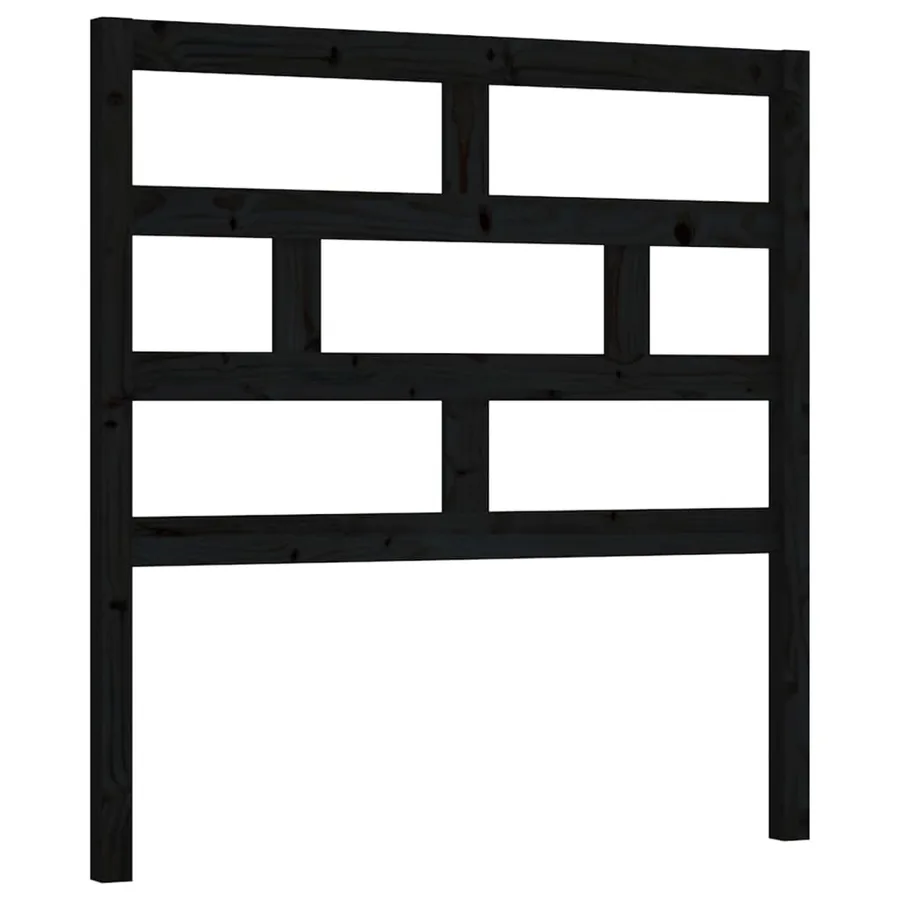 Tête de lit Noir 81x4x100 cm Bois massif de pin - 2