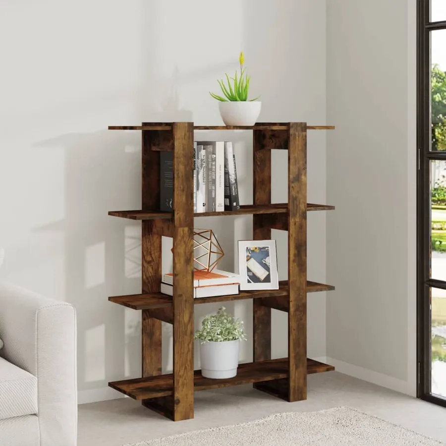Bibliothèque/Séparateur de pièce Chêne fumé 100x30x123,5 cm - 6