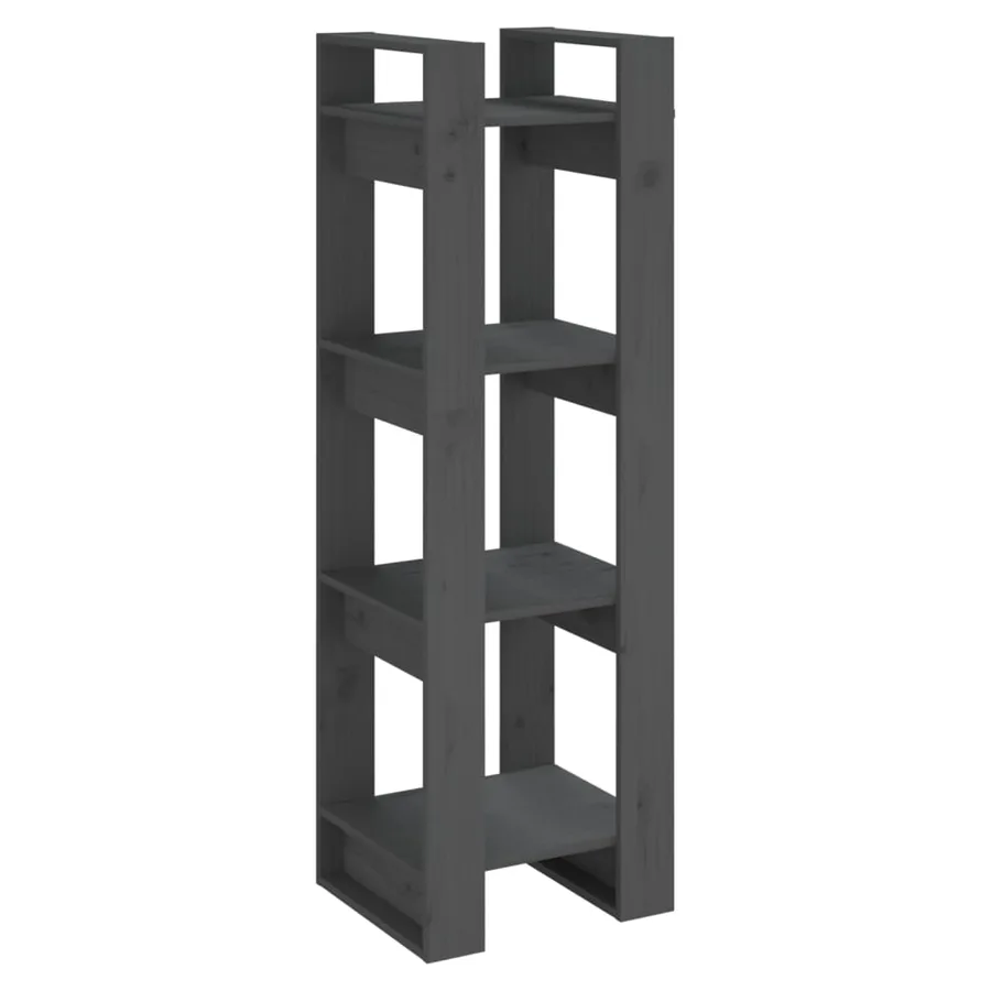 Bibliothèque/Séparateur de pièce Gris 41x35x125 cm Pin solide - 2