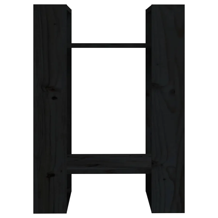 Bibliothèque/Séparateur de pièce Noir 41x35x57 cm Pin massif - 3