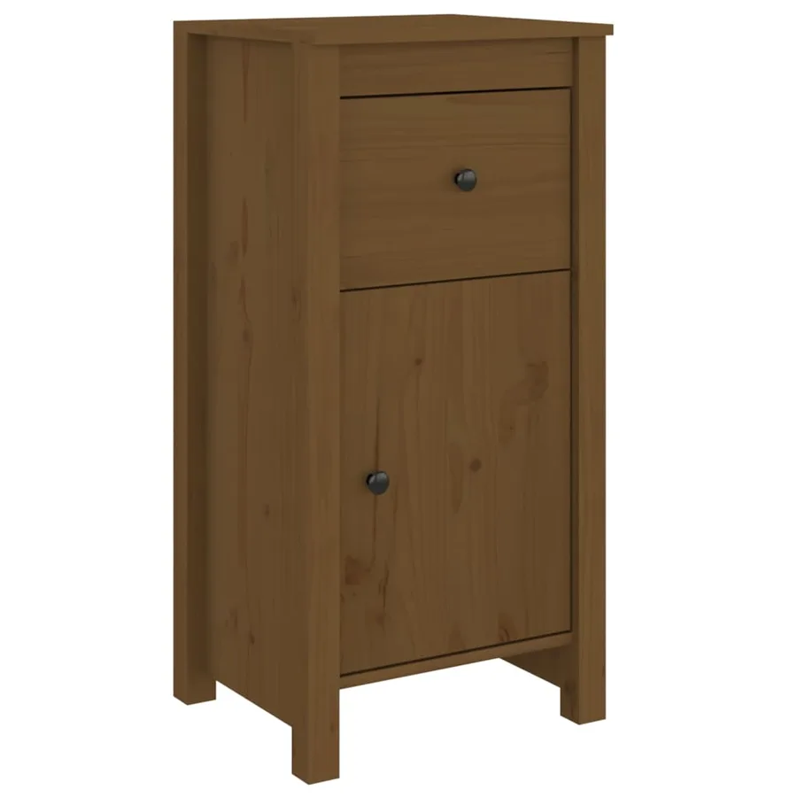 Buffet marron miel 40x35x80 cm bois massif de pin - 2