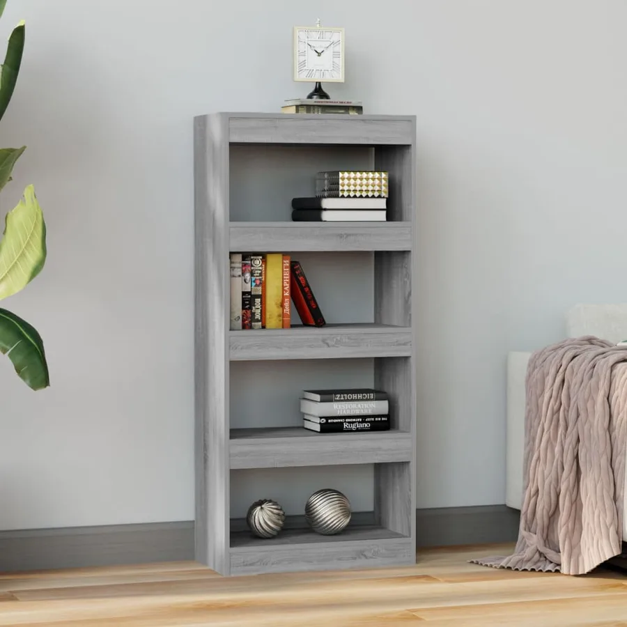 Bibliothèque/Cloison Sonoma gris 60x30x135 cm Bois d'ingénierie - 4