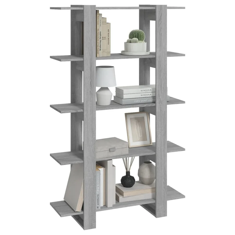 Bibliothèque/Séparateur de pièce Sonoma gris 100x30x160 cm - 5